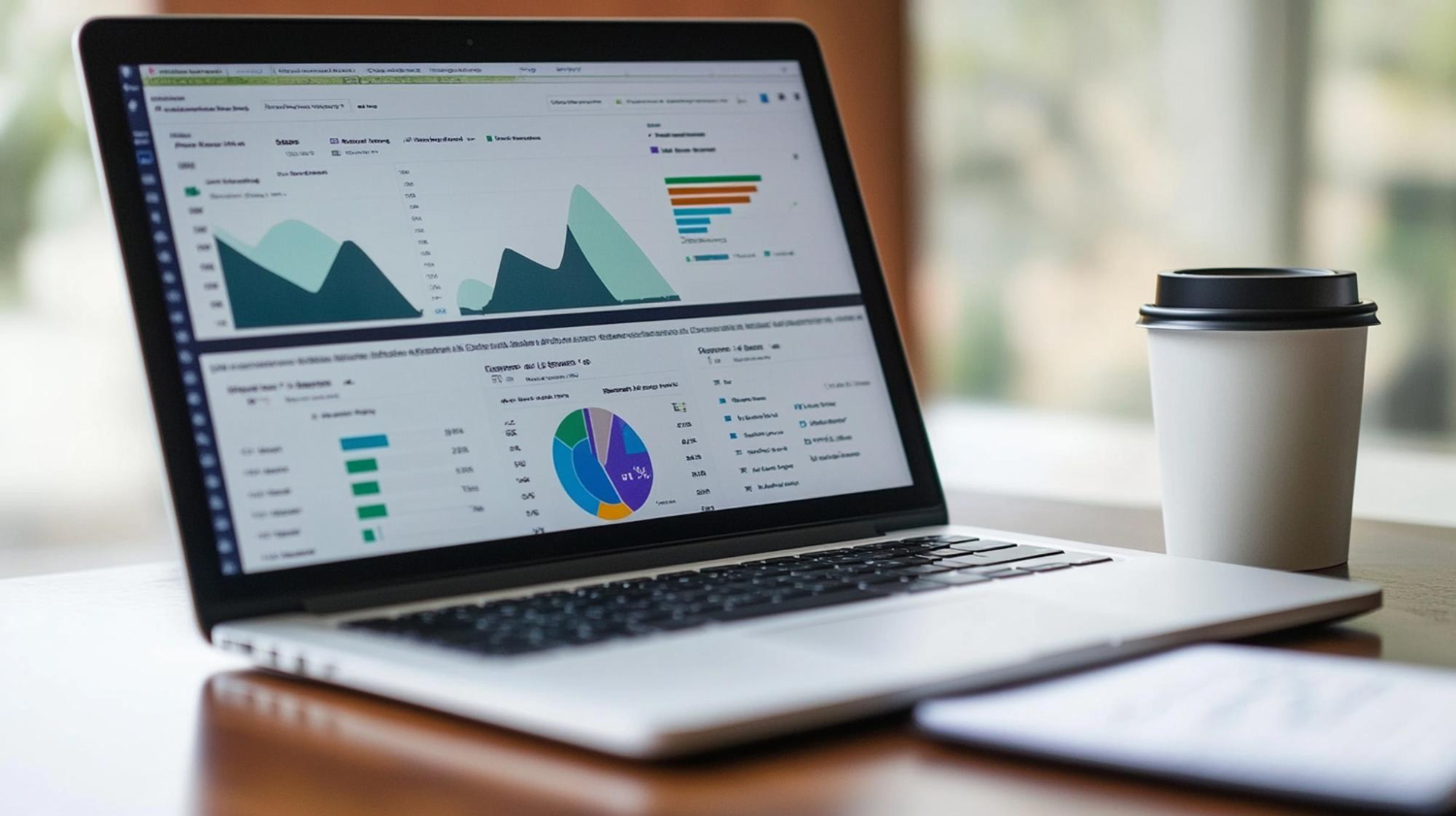 Web analytics dashboard showing website traffic metrics and visitor data