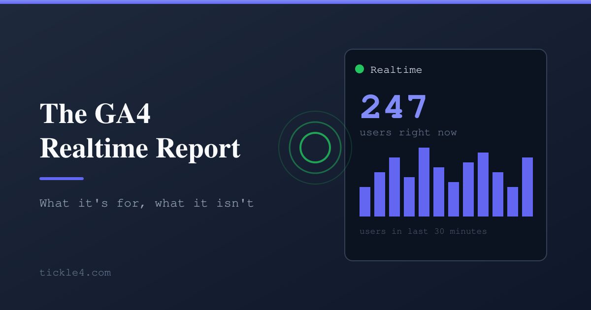 The GA4 Realtime Report: What It’s For and What It Isn’t